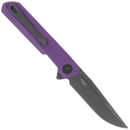 Bestechman Mini Dundee DD Knife Purple G10, Black PVD D2 by Ostap Hel (BMK08D)
