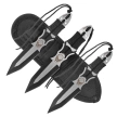 Martinez Albainox Skull Throwing Knife Set 3 pcs Black Paracord, Black 3Cr13Mov (32344)