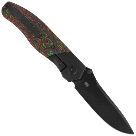 Nóż składany Kubey KB Knives Velvet Snake Black DLC Titanium/Watermelon Sugar CamoCarbon, Black DLC M390 by Bastard Knives (KB266C)