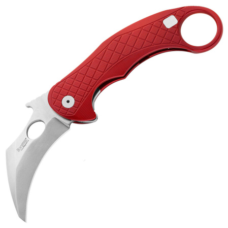 LionSteel L.E.One Knife Red Aluminum, Stonewashed MagnaCut by Emerson Design (LE1 A RS)