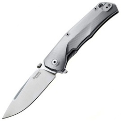Nóż składany LionSteel T.R.E. Grey Titanium/Blue Ti, Stonewashed M390 by Molletta (TRE BL)