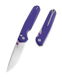 Nóż składany Bestechman Velix Purple G10, Satin/Stonewashed 14C28N by Ostap Hel (BMK07C)