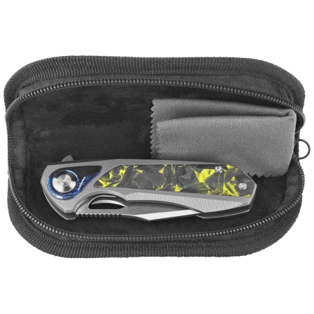 Remette RT-Saker Falcon Knife Gray Titanium/Carbon Fiber, Manual Fine Grinding Satin S45VN (ASTP-2)