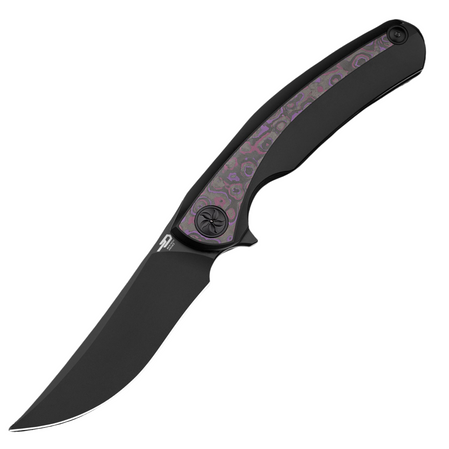 Nóż składany Bestech Sambac Black Titanium / Purple Haze Fat Carbon, Black PVD MagnaCut by Ostap Hel (BT2402B)