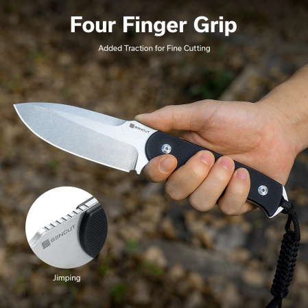 Sencut Toxodon Knife Black G10, Stonewashed 9Cr18MoV (S24036-1)