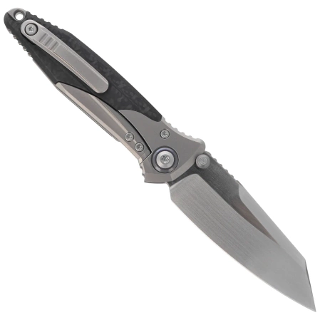 Microtech Socom Bravo Mini Warcom Knife Titanium/Carbon Fiber, Blue HW, Hand Rubbed Satin M390 by Tony Marfione (263M-4CFTI)