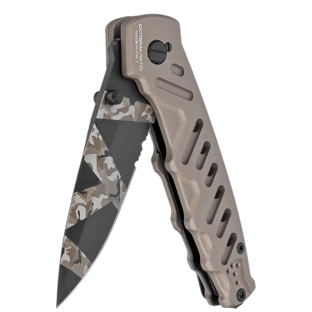 Nóż składany Extrema Ratio Caimano Nero N.A. Ranger LE No 020/250 Tactical Mud Aluminium, Geotech Camo N690 (04.1000.0166/BW/TM)