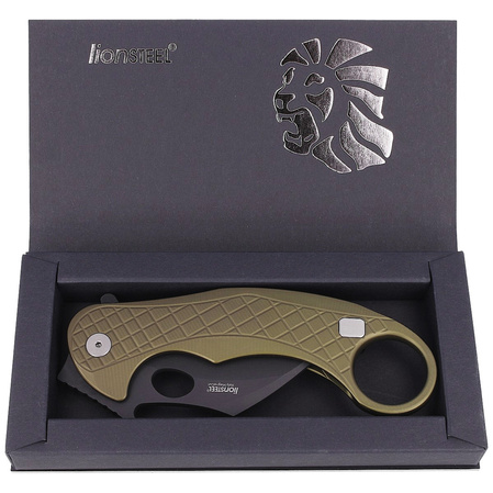 LionSteel L.E.One Knife Green Aluminum, Chemical Black MagnaCut by Emerson Design (LE1 A GB)