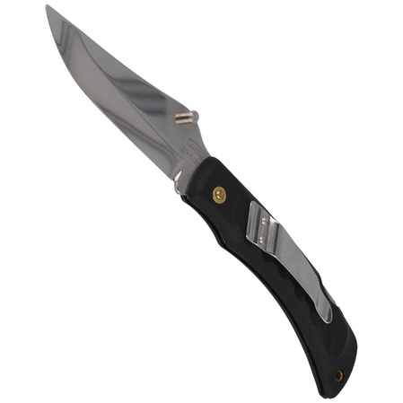 Mikov Crocodile Black ABS Folding Knife, Mirror Finish with Clip (243-NH-1/C CLIP/BLACK)