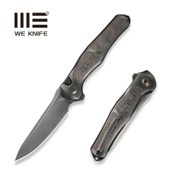 WE Knife 702XI LE No ???/150 Knife Gray Integral Titanium / Copper Foil Carbon Fiber, Polished Gray M390 (WE07B-3)