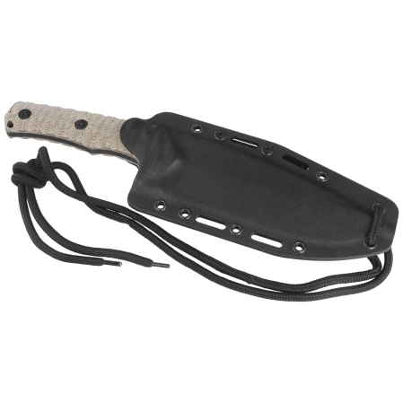 Fox URO Knife OD Green Canvas Micarta, Acid Washed Niolox by Wander Tactical (FX-623 ODA)