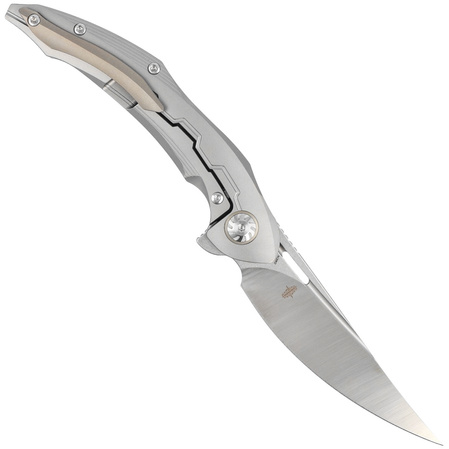 Nóż składany Bestech Marukka Grey Titanium, Stonewashed/Satin M390 by Kombou (BT2002A)