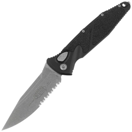 Nóż automatyczny Microtech Socom Elite Auto S/E Black Aluminium, Apocalyptic P/S M390 by Tony Marfione (160A-11AP)