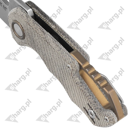 Nóż składany MKM Isonzo Clip Point Green Canvas Micarta, Stonewashed M390 by Jesper Voxnæs (MK FX03M-3GC)