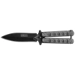 Nóż składany motylek Martinez Albainox Balisong Skull RainBlack Steel, RainBlack 3Cr13Mov (02278)