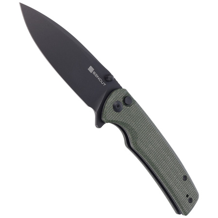 Sencut Knife Sachse Green Micarta, Black Stonewashed 9Cr18MoV (S21007-2)