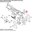 Spring-loaded cocking lever of the Pietta 1858 Remington New Model Army / Navy revolver, 1862 Spiller & Burr (440)