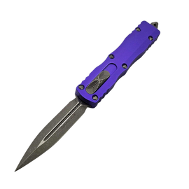 Microtech Dirac D/E OTF Knife Purple Aluminum, Apocalyptic M390 by Tony Marfione (225-10APPU)