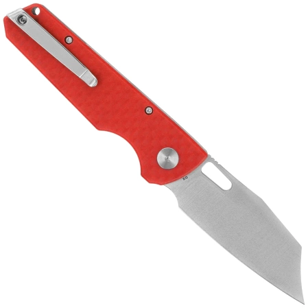 Bestechman Guardian Knife Red G10 w/ Carbon Fiber Pattern, Satin D2 (BMK11C)