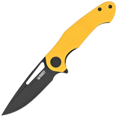 Kubey Dugu Knife Yellow G10, Blackwashed 14C28N (KU210J)