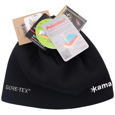 Kama Gore-Tex Merino Wool Winter Cap, Black (AG12-110 L)
