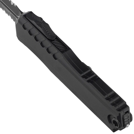 Nóż automatyczny OTF Microtech Cypher II D/E Black Aluminium, Tactical P/S M390MK by Deryk Munroe and Tony Marfione (1242-2T)