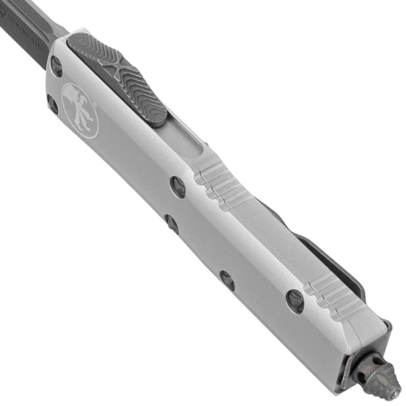 Microtech UTX-85 S/E OTF Knife Natural Clear Aluminum, Apocalyptic M390 (231-10APCR)