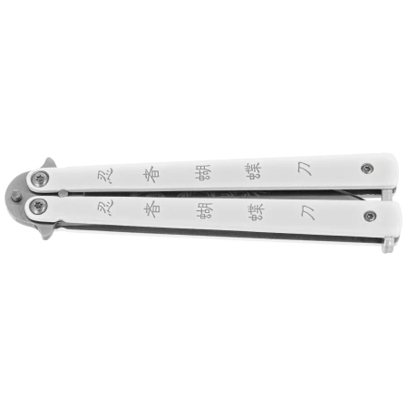 Nóż składany motylek Martinez Albainox Balisong Ninja Dragon White Stainless, Satin 3Cr13MoV (02096)
