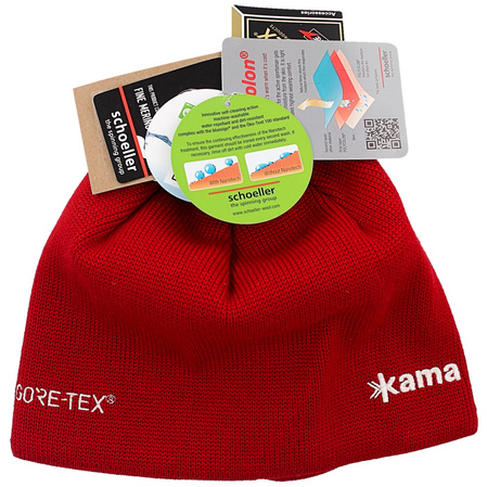Czapka Kama 100% Merino Wool Gore-Tex / Polycolon, Red (AG12-104)