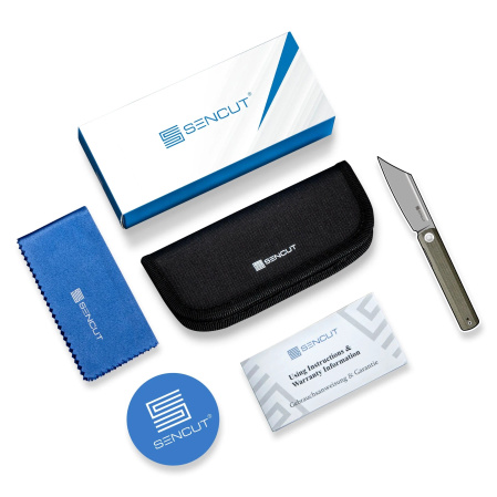 Nóż składany Sencut Skarnax Blue Canvas Micarta, Satin 9Cr18MoV (S24025-3)