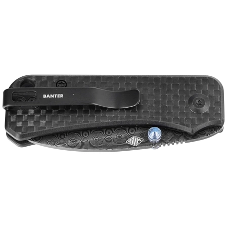 Nóż składany Civivi Baby Banter Twill Carbon Fiber overlay on Black G10, Black Hand Rubbed Damascus by Ben Petersen (C19068S-DS1)