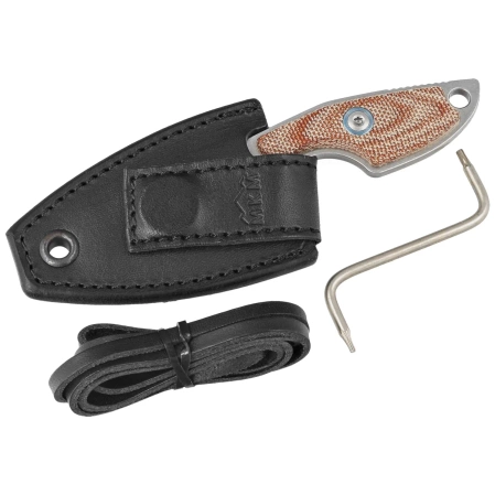 MKM Mikro 1 Natural Canvas Micarta, Stonewashed M390 by Jesper Voxnæs neck knife (MKMR01-NC)