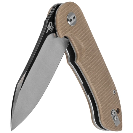 Bestech Torpedo Knife Beige G10, Black Stonewashed / Satin D2 (BG17B-2)
