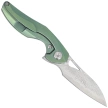 Nóż na szyję Bestech The Reticulan Green Titanium, Damascus by Elijah Isham (BT1810I)