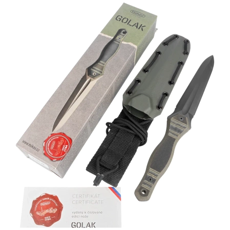 Nóż Mikov Golak LE Black/Olive G10, Black DLC N690 by Roman Hippík (GOLAK)