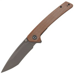 CIVIVI Keen Nadder Brown Micarta, Gray Stonewashed (C2021B)