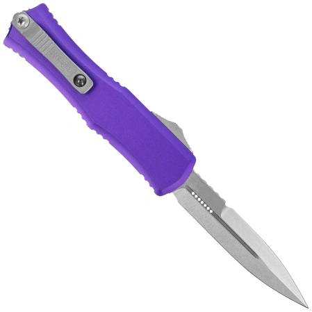 Microtech Hera II Mini Bayonet OTF Knife Purple Aluminum, Stonewashed M390MK by Tony Marfione (1701M-10PU)