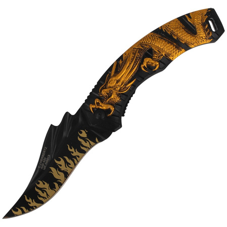Herbertz Solingen Gold Dragon Aluminum Knife, Black Blade (588813)