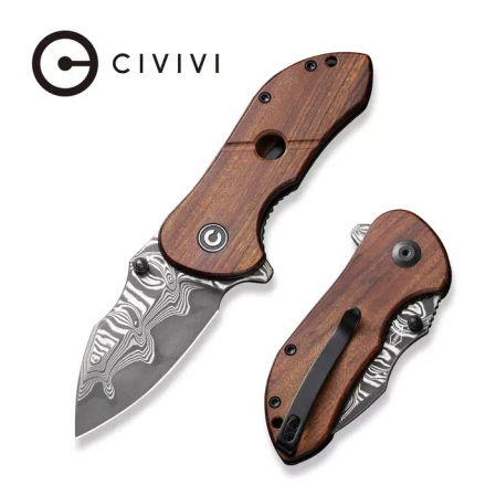 Civivi Knife Gordo Guibourtia Wood, Damascus by Peter Carey (C22018C-DS1)