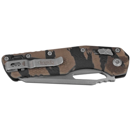 Nóż składany Microtech MSI S/E Ram-Lok Tiger Stripe Camo Tri-Grip Polymer, Apocalyptic M390MK by Tony Marfione (210T-10APPMTRC)