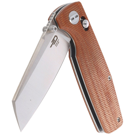 Bestech Slasher Knife Natural Micarta, Satin D2 (BG43D)