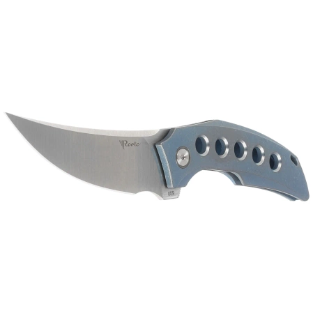 Reate Velocity Blue Titanium Knife, Belt Satin Elmax by Tashi Bharucha