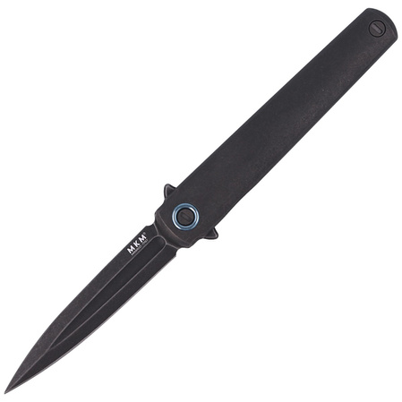 Nóż składany MKM Flame Dagger Black Titanium, Black Stonewashed M390 by Michael Zieba (MK FL02-TDSW)