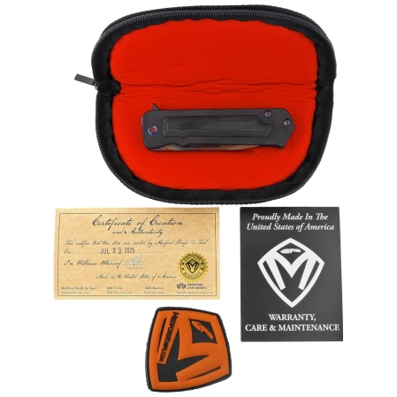 Nóż składany Medford TFF-4 Drop Point Black Titanium / Black G10, Flm HW, Blue Clip, Vulcan S45VN by Greg Medford (MK1404VD-30PV-TFCF-BP)