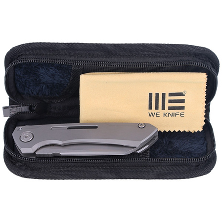 Nóż składany WE Knife Mini Buster Gray Titanium, Polished Bead Blasted CPM 20CV by Snecx Tan (2003A)