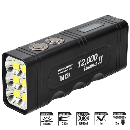 NiteCore TM12K 12000 lm, Rechargeable Flashlight