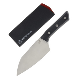 Microtech Santoku Kitchen Knife Black G10, Stonewashed M390MK (3200-10BK)