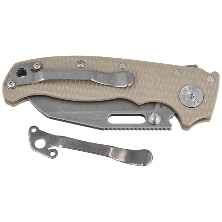 Nóż składany Demko AD20.5 Shark Foot Coyote Tan G10, Stonewashed CPM 3V by Andrew Demko (205-3V-SFCT)