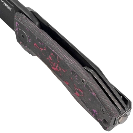 Nóż składany LionSteel Nano Purple Haze Fat Carbon, Old Black MagnaCut (NA01 PH)
