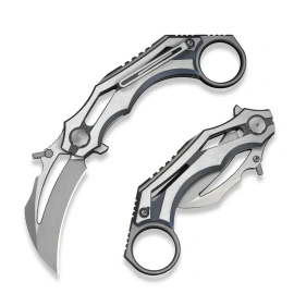 WeKnife Cryonix Knife Blue/Satin Titanium, Stonewashed/Satin M390 (WE24070-4)